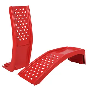 Set of 2 Steel Car Ramp 4000 LBS Capacity, 8" Lift Heavy Duty Auto Truck Ramps for Oil Change, Car Repair, Home Garage Vehicle Maintenance, Red