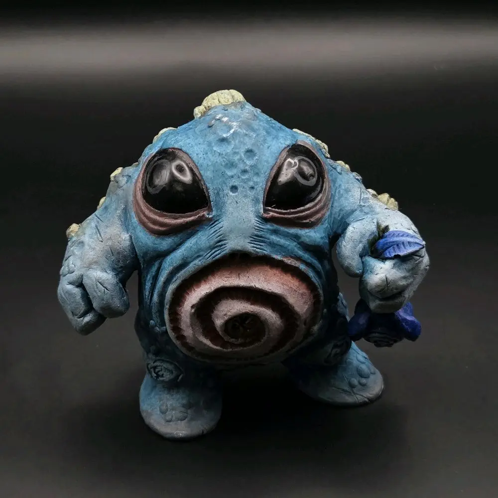 Handsculpted Terrifying Poliwrath Pokemon Sculpture Display Decor Handmade Art 3 Inches Tall Unique Resin Casting Ornaments