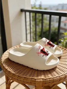 Last Dance Basketball Print Slippers, Non-Slip Eva Sole, Casual Indoor Footwear, Perfect for Bathroom, Home, Dormitory