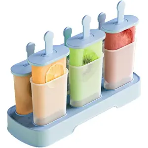 6Pcs Blue Popsicle Molds BPA Free Easy Release Ice Pop Maker