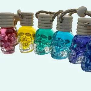 Skull Car Air Freshener Diffuser with 50 Colorful Fragrances To Choose From 10ml Hanging Crystal Skulls for Lasting Freshness