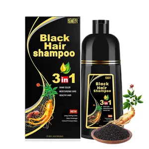 3 in 1 Hair Dye Shampoo - Can cover gray hairs,Herbal Ingredients,Contains Ginseng Extract,Natural Haircoloring, black hairdye