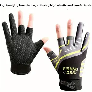 Non-slip fishing gloves, breathable summer design, adjustable Velcro, wear-resistant and durable.Ideal for fishing, cycling, hunting. Stylish fishing gear gloves.