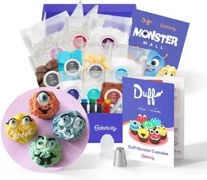 DIY Cupcake Mix Baking Set - Duff Monster Cupcakes Baking Kit Pre-Measured Ingredients - Gift Bakeware