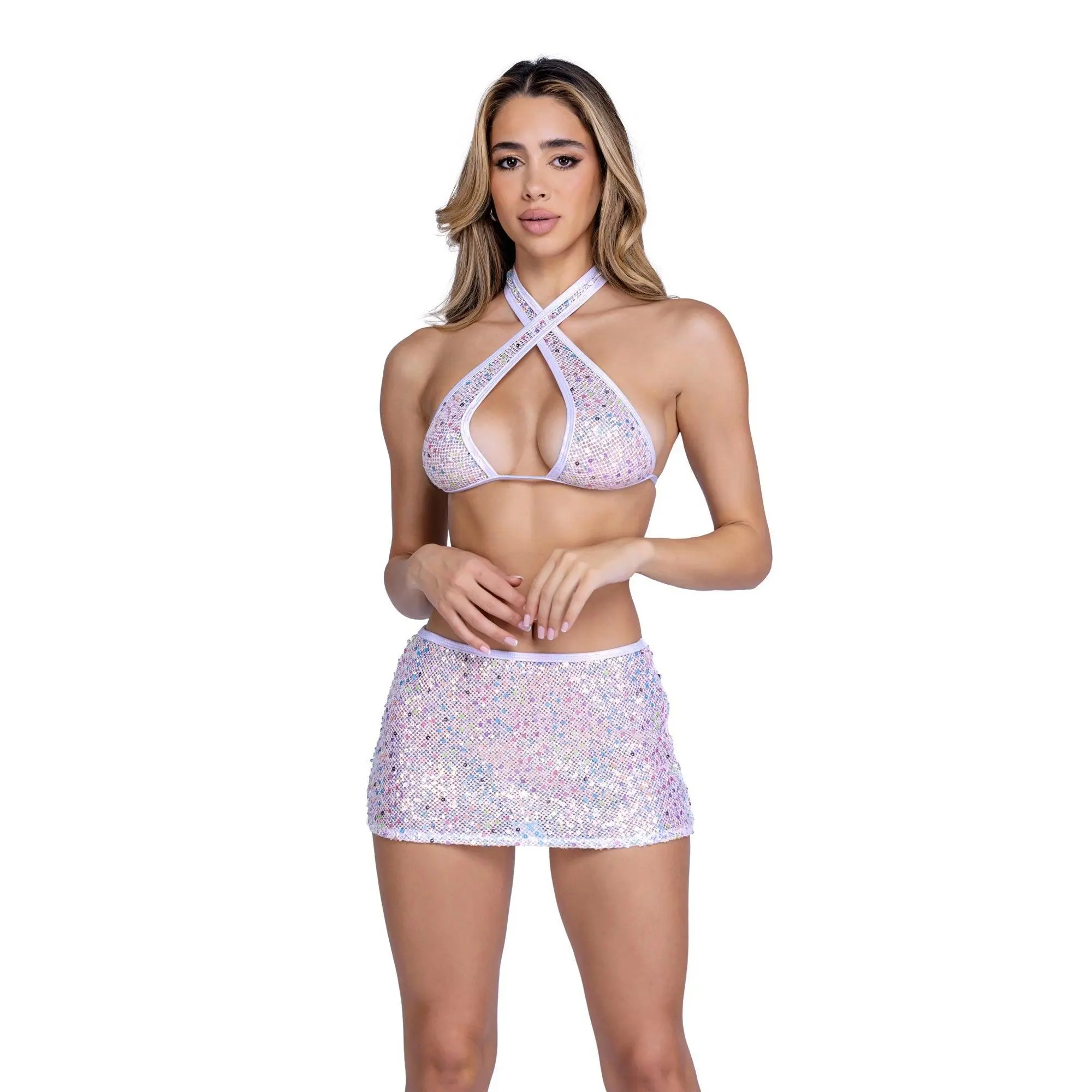6434 - Sequin Fishnet Skirt