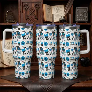 Lights Out 40oz Tumbler, Into Darkness Series by Navessa Allen Tumbler, Game On, Caught Up, Trilogy Book Series Insulated Mug with Handler, Gifts For Book Lover