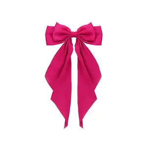 Hot Pink Silky Satin Hairbow