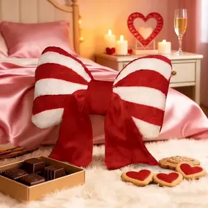 Romantic Bow Pillow, Cat cushion, Hidden Zip Heart Pillow, Christmas Gingerbread Man Cushion, Winter Home Decor, Valentine's Gift