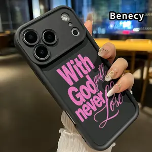 TPU Phone Case for iPhone 17 Pro Max 16 15 14 Plus 13 12 Mini 11 XR X XS Air E Divine Assurance Pattern Pocket-Friendly Shockproof Silicone Protective Soft Smartphone Casing