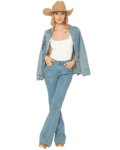 Wrangler Women's Retro Bailey Light Wash High Rise Stretch Trouser Jeans - 112367632