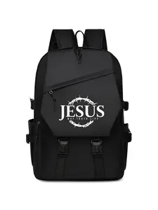 Large Capacity Jesus Print Backpack, Holds Computer Files Daily Essentials, Fashionable Durable Commuter Bag, Christian Faith Design