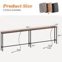 78.7 Inch, 2 Power Outlets, Rustic Brown