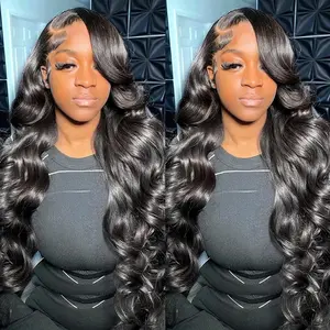 LOOKEYEME Body Wave 13x4 Transparent Lace Front Wigs Human Hair 180% Density 13x6 HD Lace Frontal Wigs Brazilian Natural Color For Black Women