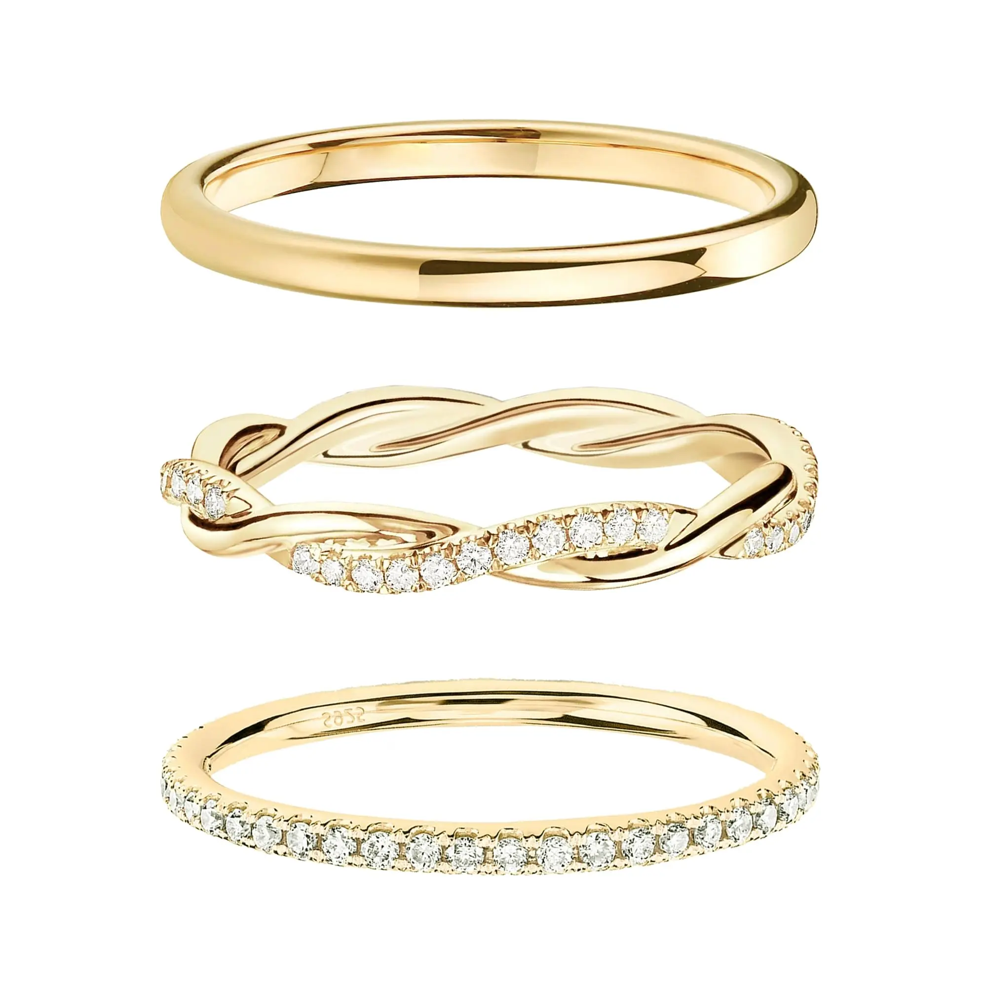DEARMAY Women's Non Tarnish Jewelry Stacking Ring Set - Dainty Thin Cubic Zirconia Statement Multi Ring Pack for Thumbs, Sizes 7/8/9/10
