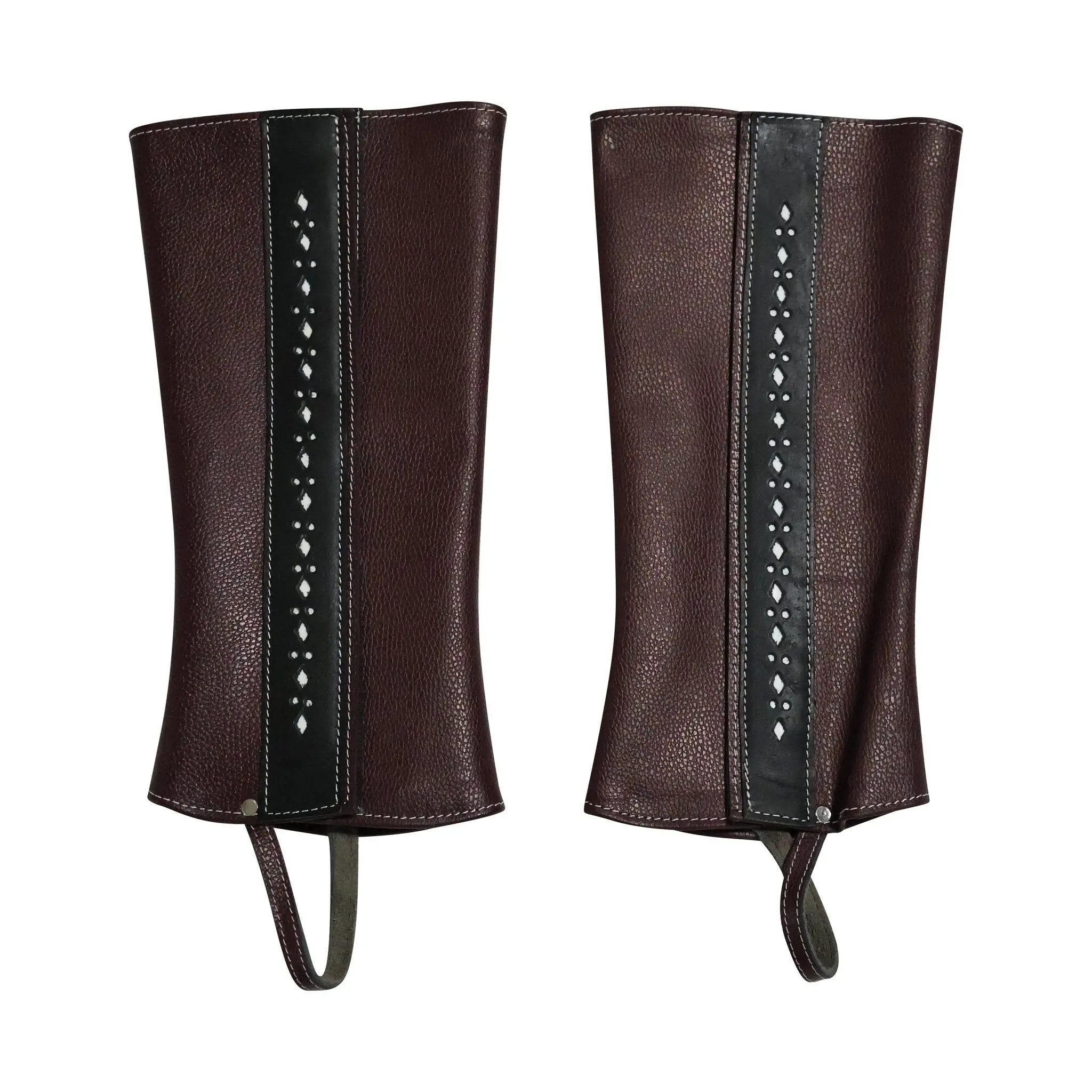 Polainas Vino Charras Piel Mexican Half Chaps