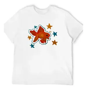 Goldfish Unisex Vintage unisex Tee  Vintage Distressed Coloful Tee - graphic t-shirts- Natural & Animal Planet Unisex Streetwear