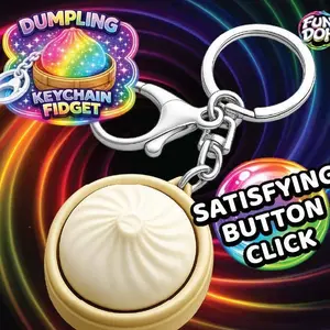 Fun Doh Dumpling Light-Up Click Fidget Keychain