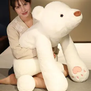 Cute Panda Bear Pillow Large Polar Stuffed Animal Plush Toy Soft Hugging Body Pillow Brown Bear Plush Pillow Weighted Plush Animals Toy for Adults Kids Boys Girls Birthday Gift Soft Huggable