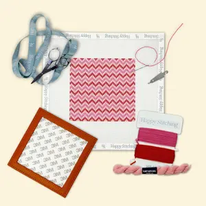 Happy Stitching - Heatwave Needlepoint Coaster Kit - Self Finishing Needlepoint Kit - Summer Crafts For Women - DIY Coaster