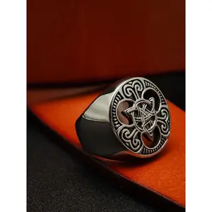 Celtic Knot Stainless Steel Ring, Unisex Irish Design, Casual Style, All Seasons, Perfect Holiday Gift for Friends and Family