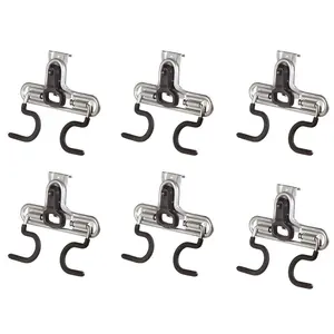 Rubbermaid FastTrack Wall S Hook 2 Handle Tool Storage Organizer Rack (6 Pack)