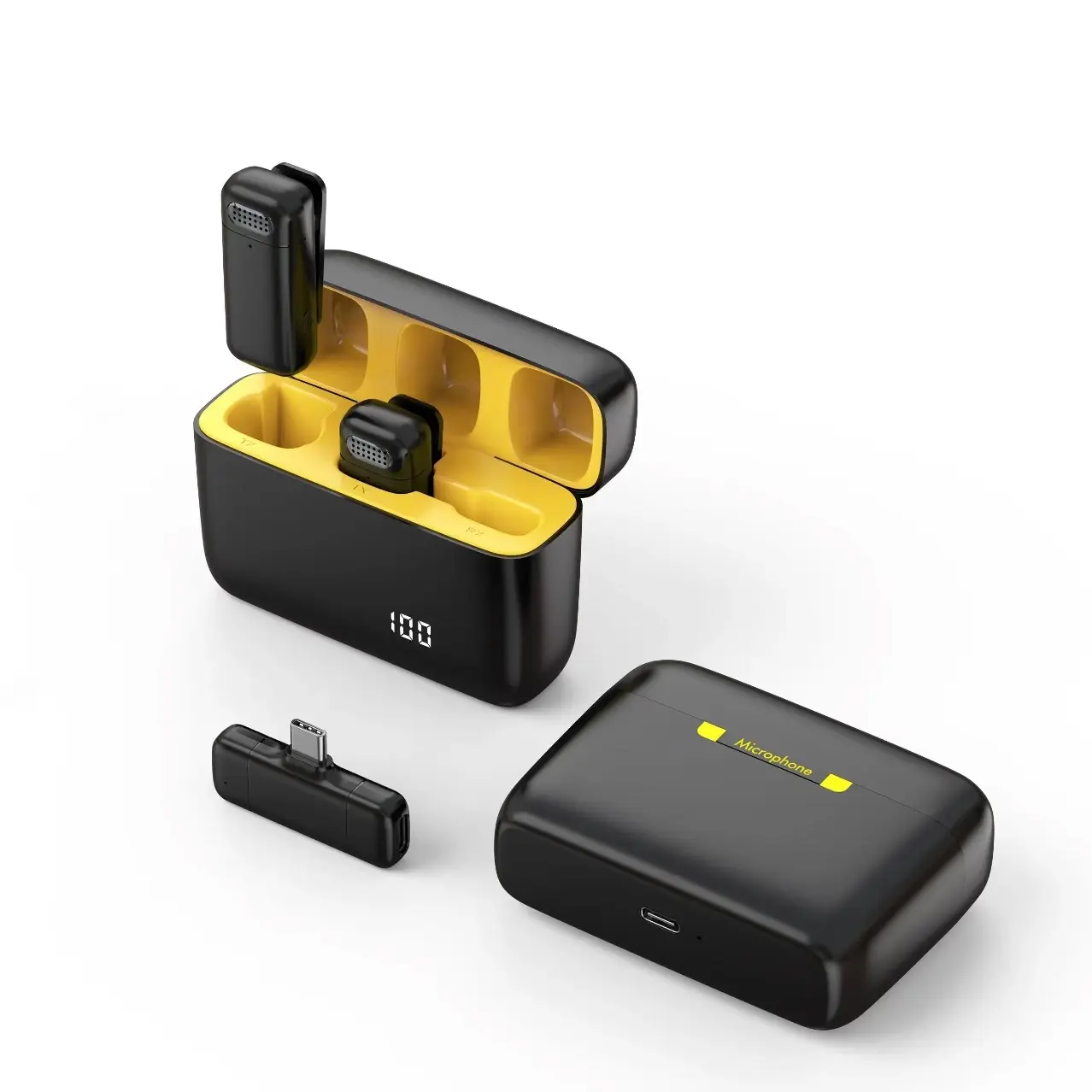 K6 Dual Wireless Clip Lavalier Microphone for Smartphones - Live Noise Cancelling - 2.4Ghz Connection - Audio