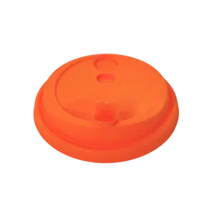 Tangerine Heart Stopper Lid for 16-32oz Premium PP Injection Plastic Cups (90mm Diameter)