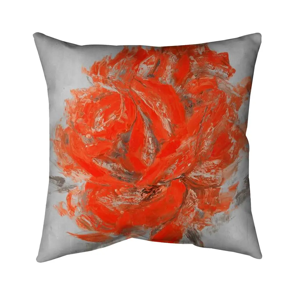 360 Stand 16x16 in. Durable Abstract Rose Gray Throw Cushion - Modern Bedroom Decor Accessory with Polyester Insert, Soft Cushioning for Bedroom Use, Soft Cushion, Twill Print