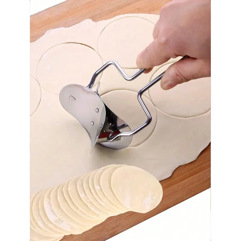 Stainless steel pastry rolling cutter round dough blade roller dumpling skin mold pie wonton dumpling making tool Kitchenware Baking Accessories