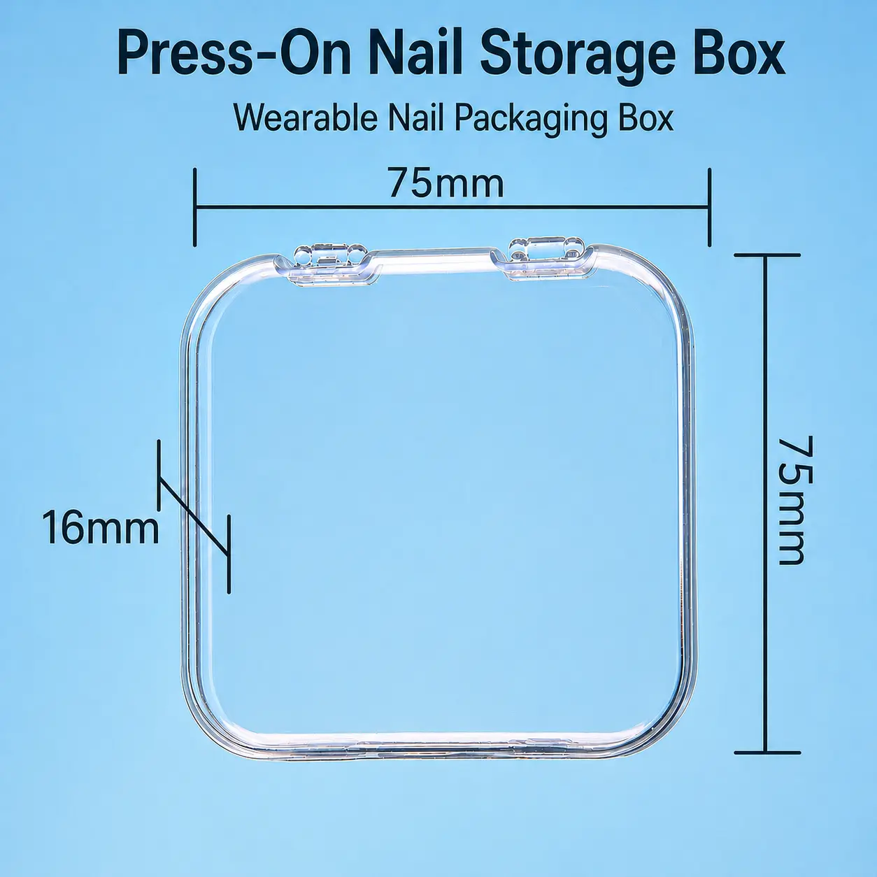 Press-On Nail Storage Box Clear Case Portable Nail Packaging Organizer High Transparency Nail Box