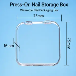 Press-On Nail Storage Box Clear Case Portable Nail Packaging Organizer High Transparency Nail Box