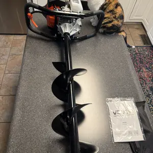 【summerfinds】VEVOR Gas Powered Post Hole Digger, 52cc 1450W EPA Certified Heavy Duty Auger Earth Digger with Spark Plug, 1:25 Oil Mix for Hard Soils, Tools and Gadgets for Farmland, Garden