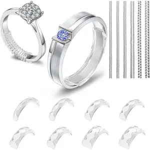 Ring Sizers for Loose Rings,14-Pack Adjuster Kit with  TPU to Stop Spinning,Invisible Guard Spacer for Men and Women, Reduce Size by 0.5-1 Without Resizing Rings, Fits Bands 1-11mm