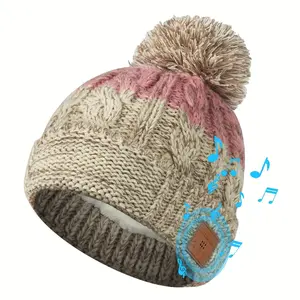 Wireless Headset Cap with Microphone, Stereo Sound Music Hat for Men, Women, Teens, Washable Knitted Beanie for Sports and Travel