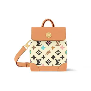 Louis Vuitton x Tyler The Creator Steamer Bag – Unisex Leather Crossbody Tote with Logo Print, Adjustable Strap, Multiple Colors