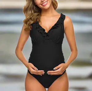 Beautiful Ruffles Maternity One-piece Swimsuit | Women's Maternity Swimwear