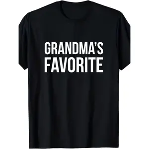 Grandma's Favorite Shirt Funny Grandparent Grandchild GiftSame style for men and women 2025 summer short-sleeved printed T-shirt pure cotton, Family Bonding, Casual Wear, Graphic Tee, Vintage Style, Breathable Material, Lightweight Shirt, Short boat vibra