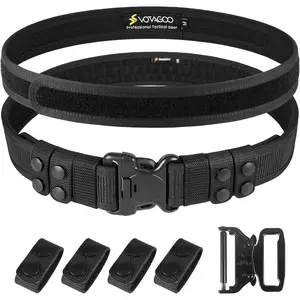 2'' Nylon Tactical Duty Belt for Law Enforcement Officers with Hook Lining and 4 Belt Keeper