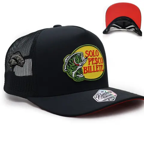 Solo Pesco Billete Embroidered Badge mesh snapback Mesh Caps Acrylin Pin