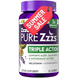 Triple Action, Melatonin Gummies, Melatonin 6mg, 3X Melatonin, Sleep Aid with Ashwagandha, Calm Mood, Antioxidant Action, Sleep Aids for Adults, 60 Sleep Gummies