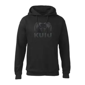 KUIU Black Hunting Hoodie, Ram Head Logo Outdoor Sweatshirt, Soft Cotton Blend Fleece, Tactical Hunting Gear for Men and Women, Lightweight Layer for Sweatshirt, Hoodie, Comfort Colors