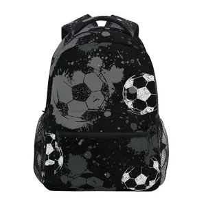 Soccer Backpack for Kids Girls Boys School, 16 Inches Cool Soccer Theme Bookbag, Adjustable, Lightweight, Large Capacity, Colorful Backpack for School Messenger Sports Vacation Passport Work United state world cup 2026, Soccer Lovers Gift