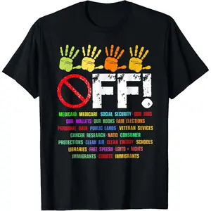 Hand Off my Social Security And Medicare Protest 2025 T-Shirt Men's Graphic Tee Crewneck Graphic Printed Unisex Cotton T-shirt for Men Fashion Men's Top for Daily Wear Made in USA