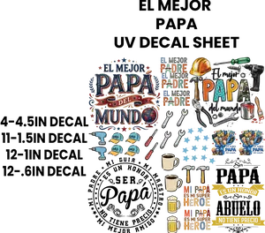 EL MEJOR PAPA UV DECAL SHEET FOR HARD SURFACES ONLY