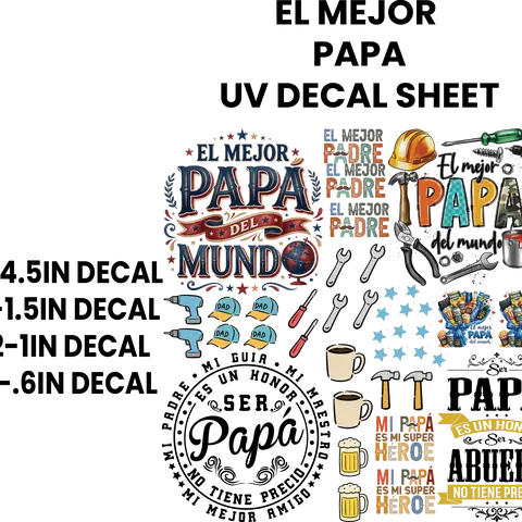 EL MEJOR PAPA UV DECAL SHEET FOR HARD SURFACES ONLY