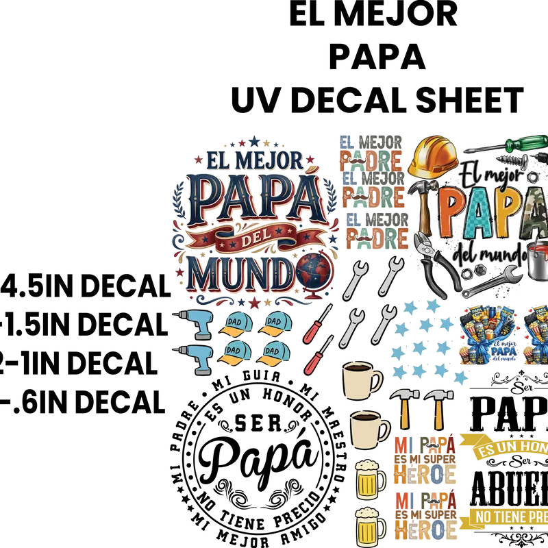 EL MEJOR PAPA UV DECAL SHEET FOR HARD SURFACES ONLY