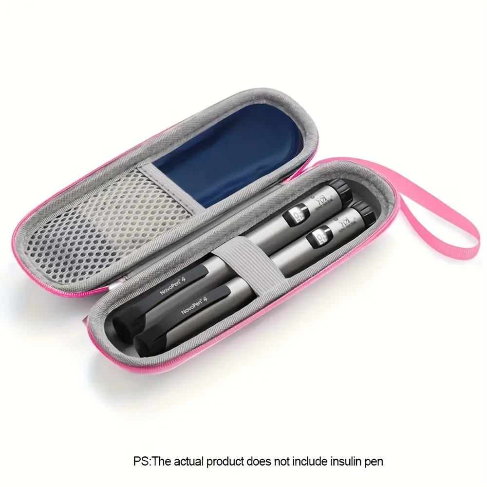 Insulin Travel Cooler Box, Insulated Cooler Sleeve, Portable Insulin Refrigerator, 2-4 Hours Cold Storage, Includes 65g Reusable Ice Pack, Ideal for Diabetics, Ice Retention Cooler