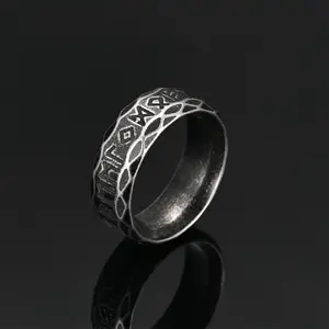Men's Retro Ring Viking Style Vintage Black Men Ring