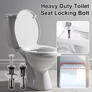 Heavy Duty Toilet Seat Fastener Bolt Kit, Stainless Steel Toilet Seat Bolts, Universal Toilet Lid Seat Replacement Kit
