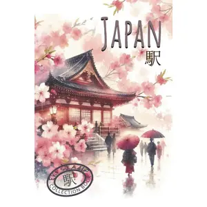 Japan Eki Stamp Book:: 110 pages to collect Japanese Railway and Travel Souvenir Stamps, Cherry Blossom